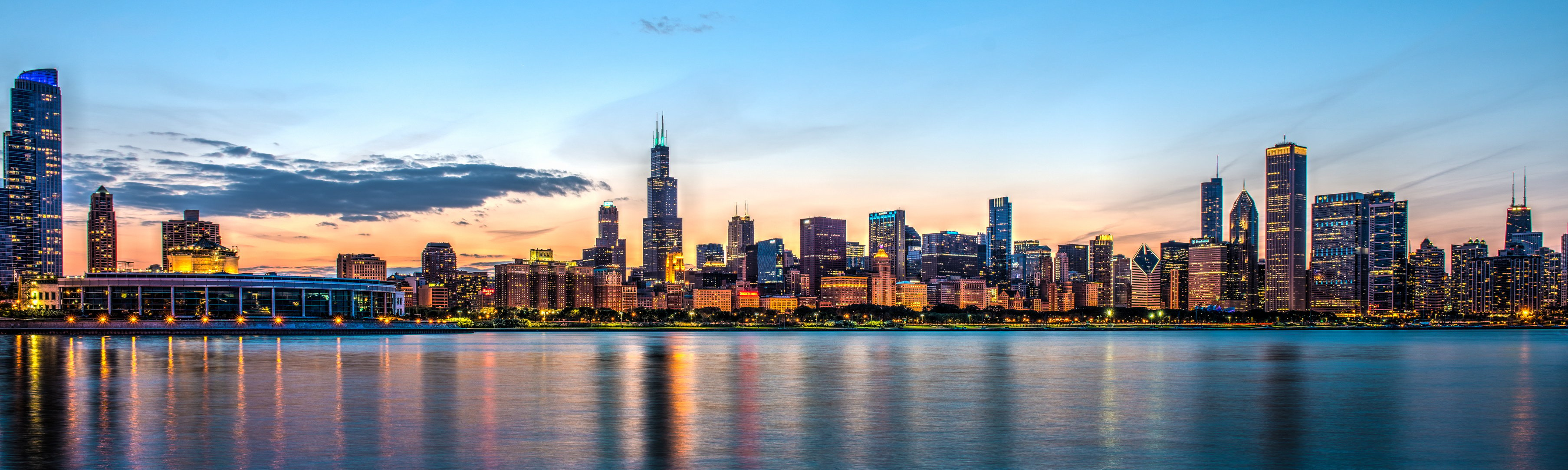 Chicago Skyline at dusk HDR